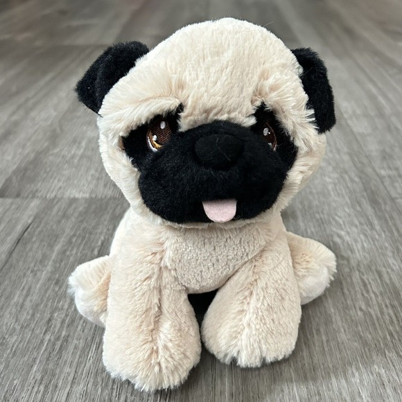 Aurora - Precious Moments - 8.5" Bella Pug Tan Stuffed Animal Plush Dog - Picture 1 of 9